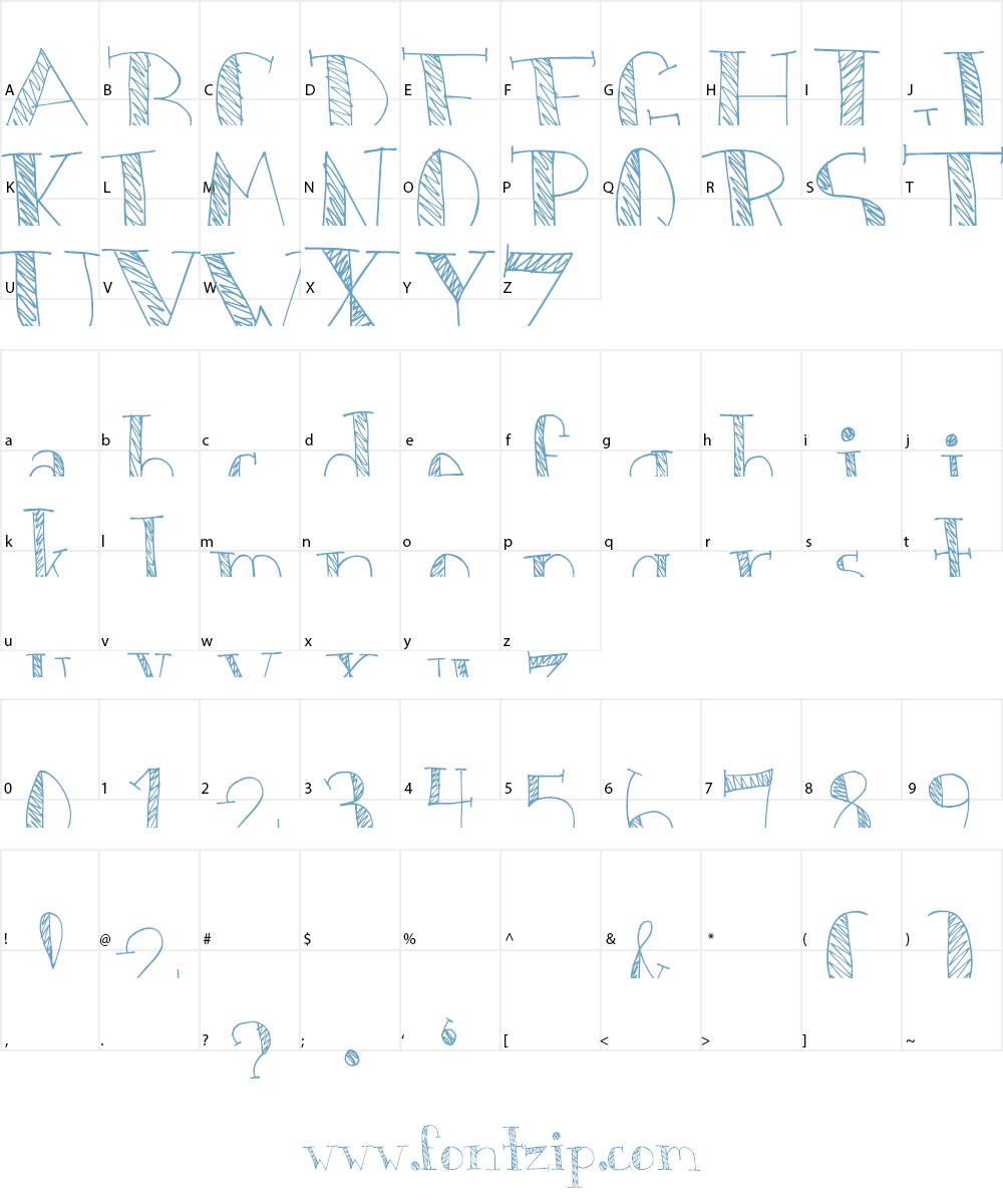 DJB Monkey Scratches Font Character